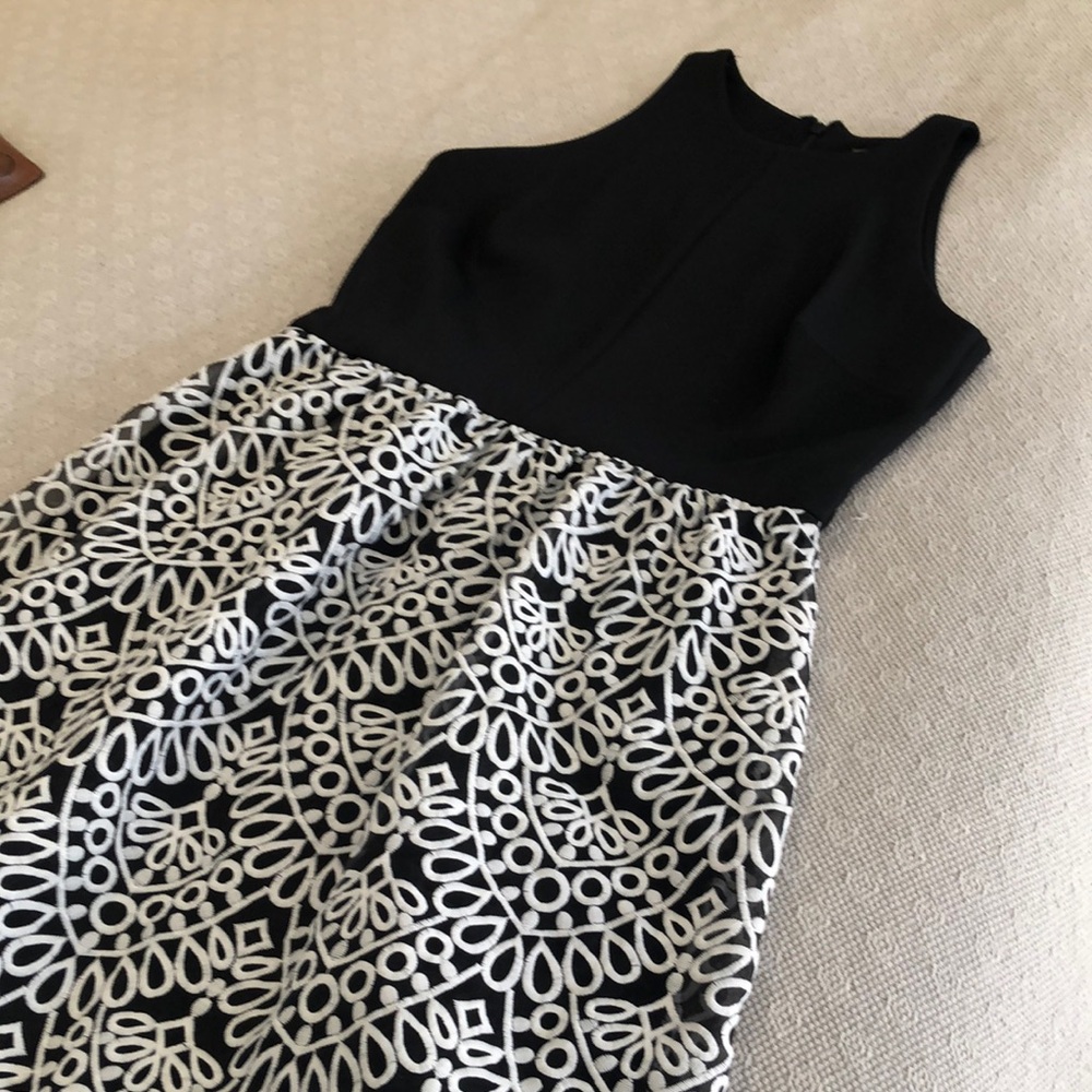 Chic Black and White Patterned Dress